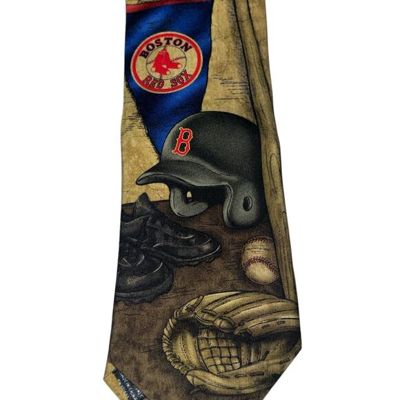 Eagles Wings MLB Red Sox Tie Officially Licensed Baseball Nostalgia 100% Silk - Picture 8 of 9